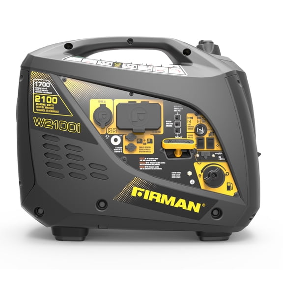Firman W01781 2100/1700W Portable Gas Inverter Generator with Whisper Series Muffler