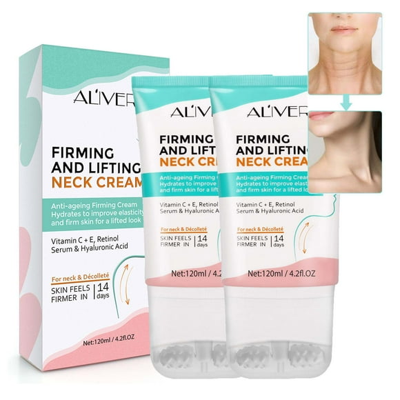 Firming & Lifting Neck Cream with Retinol and Collagen - Anti Aging Moisturizer for Wrinkles, Double Chin Reducer & Skin Tightening Cream 4.2 oz by SEFUDUN - 2 Pack