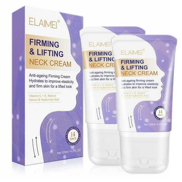 Firming & Lifting Neck Cream with Retinol and Collagen - Anti Aging Moisturizer for Wrinkles, Double Chin Reducer & Skin Tightening Cream 4.2 oz by SEFUDUN - 2 Pack