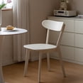 thumbnail image 1 of Firmoz Solid Wood Dining Chair, Mid Century Modern Curved Backrest with Upholstered Seat for Kitchen, White, 1 of 10