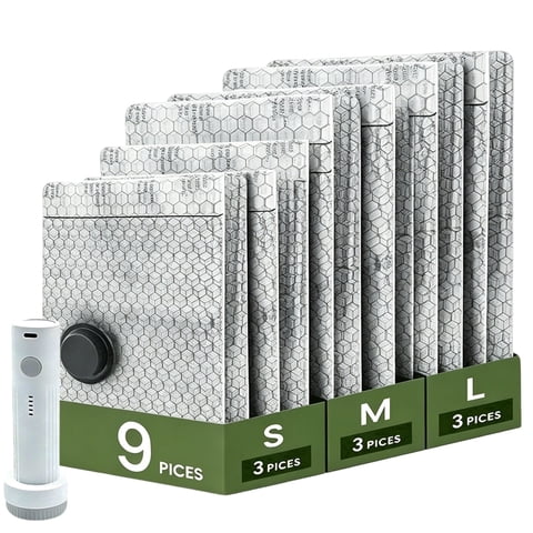 cordless travel vacuum compression packers with rechargeable air pumps compress and organize suitcases and travel bags, perfect for clothing travel.