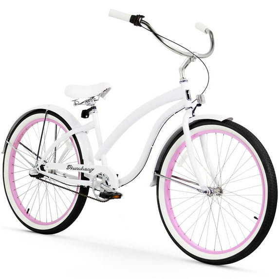 Firmstrong Bella Fashionista, 26", Women's, Three Speed, White/Pink