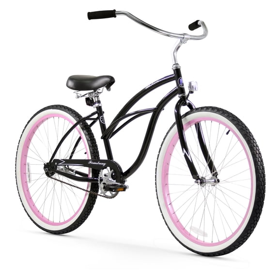 Firmstrong Urban Lady, 26", Women's, Single Speed, Black/Pink