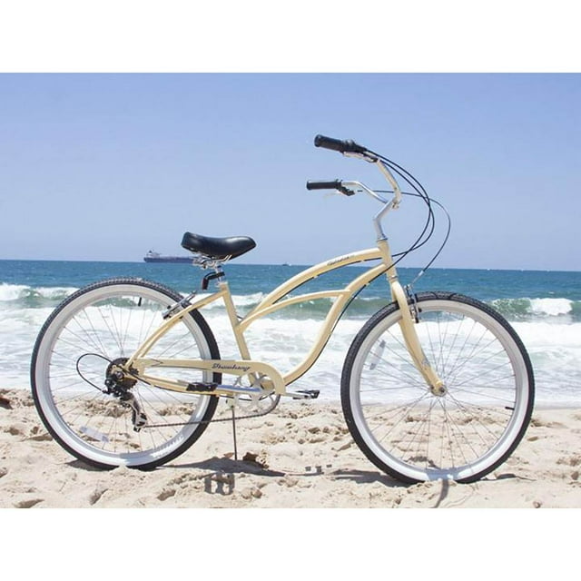 Firmstrong Urban Lady 7 Gear Speed Women's 26 Inch Beach Cruiser Bike, Vanilla