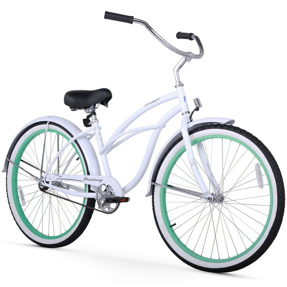 Firmstrong Urban Lady Boutique, 26", Women's, Single Speed, White/Green