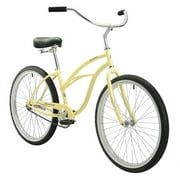 Firmstrong Urban Lady Single Speed 26 Inch Beach Cruiser Womens Bicycle, Vanilla