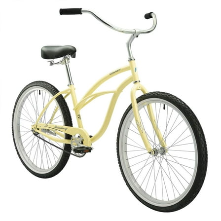 Firmstrong Urban Lady Single Speed 26 Inch Beach Cruiser Womens Bicycle, Vanilla