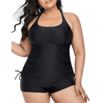 thumbnail image 1 of Firpearl Plus Size Bathing Suits for Women Two Piece Swimsuit Athletic Tankini Top with Shorts, 1 of 7
