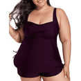 thumbnail image 1 of Firpearl Plus Size Tankini Swimsuits for Women Flowy Tankini Top with Shorts Twist Two Piece Bathing Suits, 1 of 7