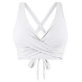 thumbnail image 1 of Firpearl Women Underwire Bikini Top Push Up Padded Swimsuit Top Criss Cross Tie Back Bathing Suit Tops White US10, 1 of 6