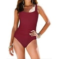 thumbnail image 1 of Firpearl Women's Black One Piece Bathing Suit Ruched Tummy Control Swimsuit, 1 of 5