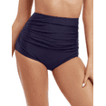 thumbnail image 1 of Firpearl Women's Retro High Waisted Bikini Bottoms Ruched Swimsuit Bottom Swim Shorts, 1 of 4