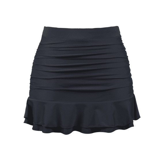 Firpearl Women's Ruffle Swim Skirt Tummy Control Ruched Swimsuit Bikini Tankini Swim Bottom
