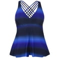 thumbnail image 1 of Firpearl Women's Tankini Swimsuits Cross Back Flowy Swim Tops Modest Swimwear, 1 of 4
