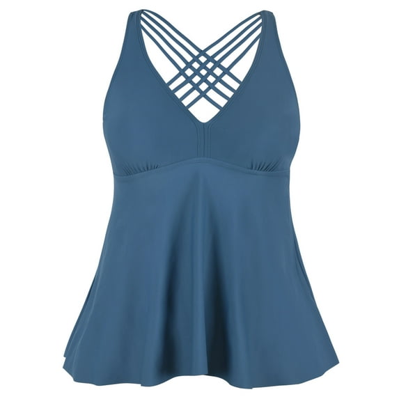 Firpearl Women's Tankini Swimsuits Cross Back Flowy Swim Tops Modest Swimwear