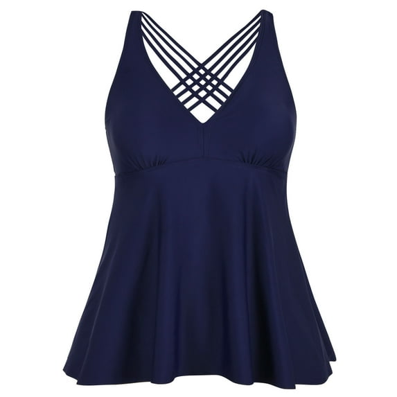 Firpearl Women's Tankini Swimsuits Cross Back Flowy Swim Tops Modest Swimwear