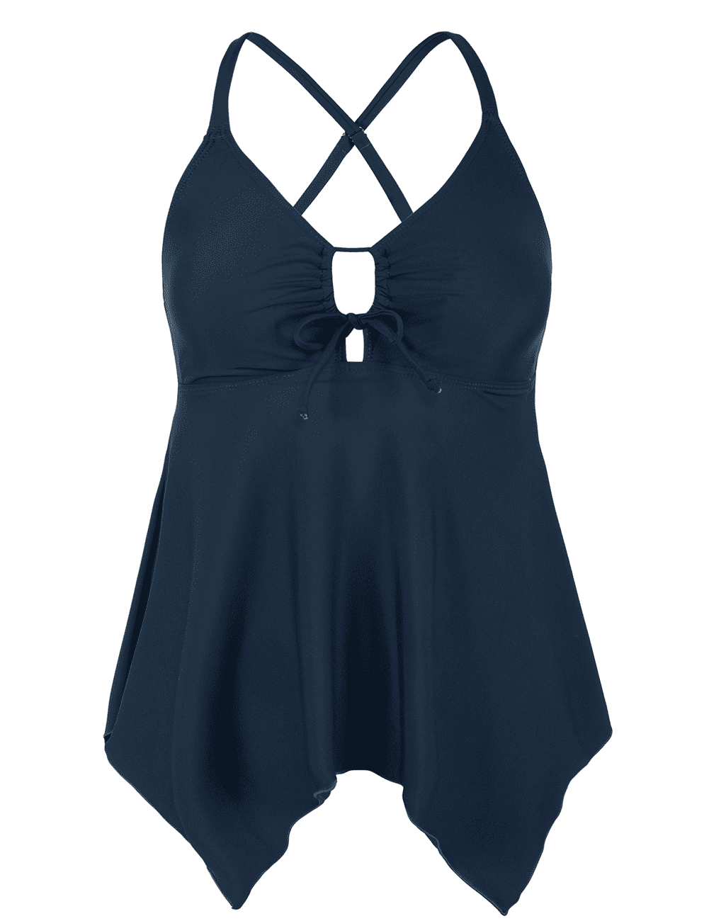 Firpearl Women's Tankini Swim Top - Modest Flowy Crossback Plus Size Bathing Suit - View #3