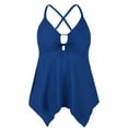 thumbnail image 1 of Firpearl Women's Tankini Swimsuits Modest Flowy Crossback Plus Size Bathing Suit Top, 1 of 5