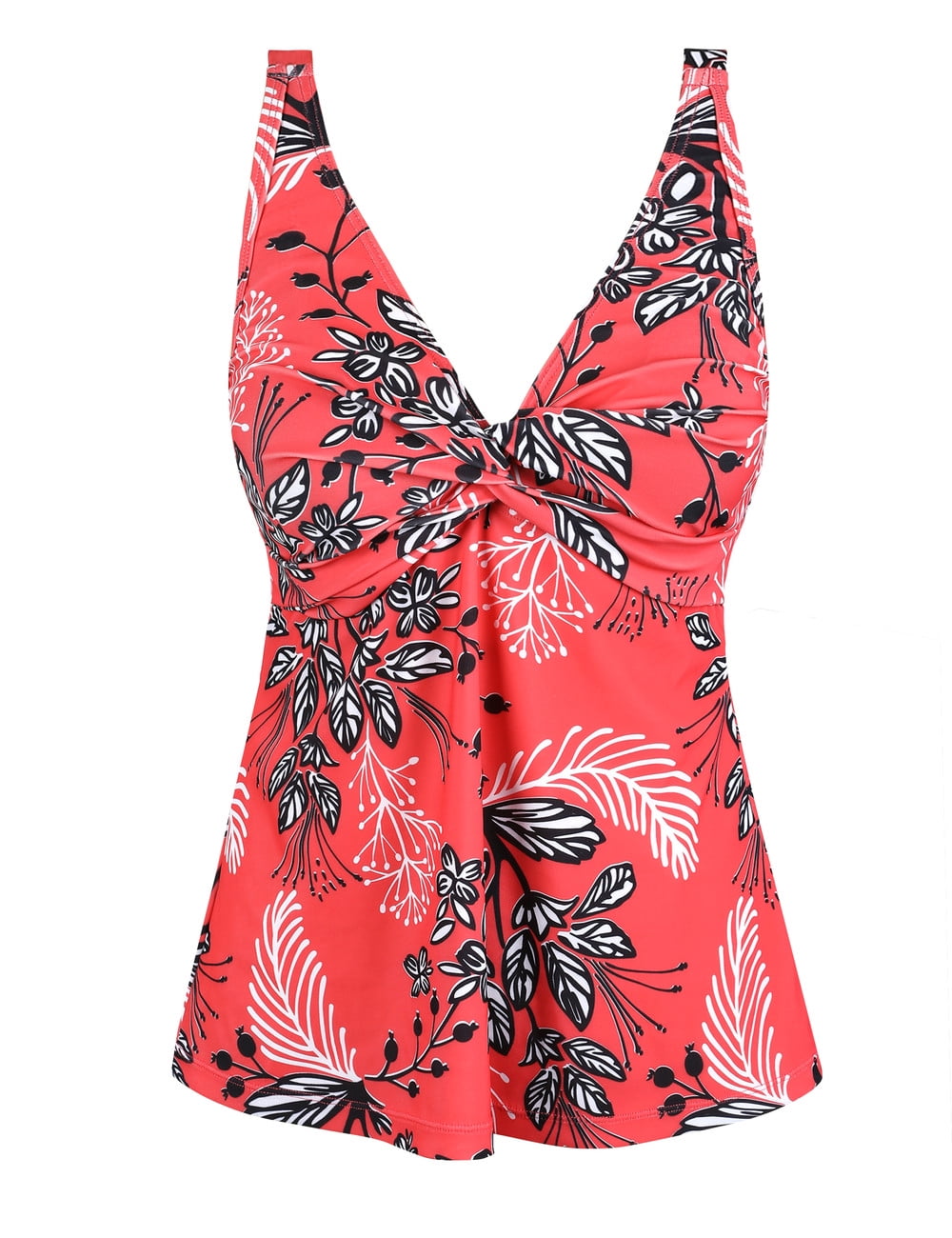 Firpearl Damen Tankini Mit Bügel - V-Ausschnitt Top Mit Bauchkontrolle Für Strand & Pool