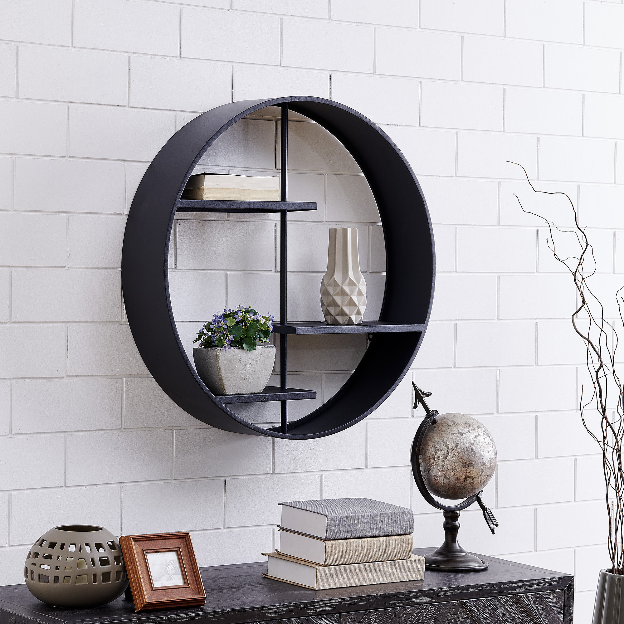 FirsTime & Co.® Brock Industrial Circular Shelf, Industrial, Painted, Round,Metal, 27 x 6 x 27 in - image 1 of 5