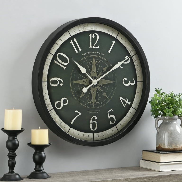 Whitehall Products Compass Rose 16-in. Indoor/Outdoor Wall Clock Oil-Rubbed Bronze