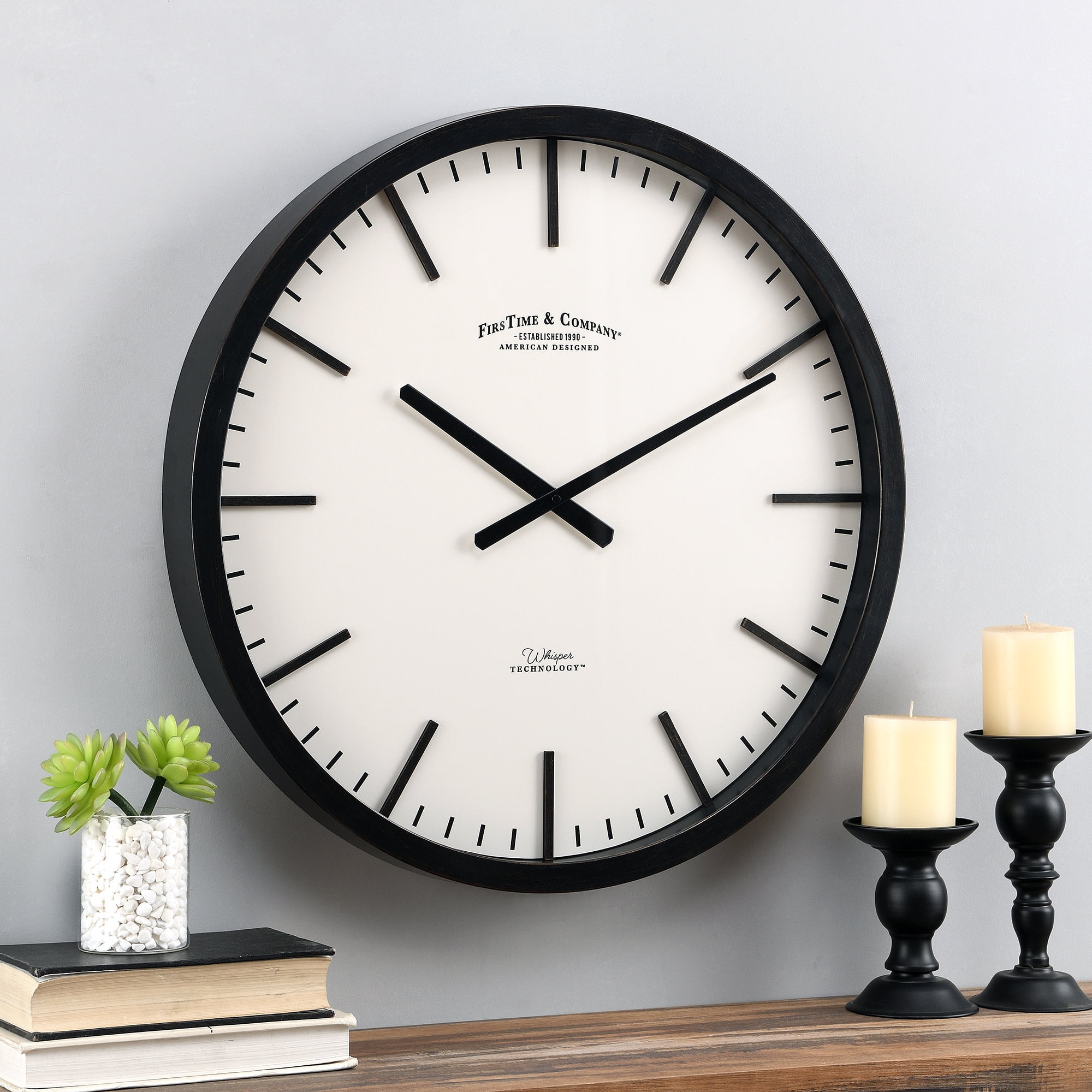 FirsTime & Co. Bronze Conrad Whisper Wall Clock, Modern, Analog, 24 x 2