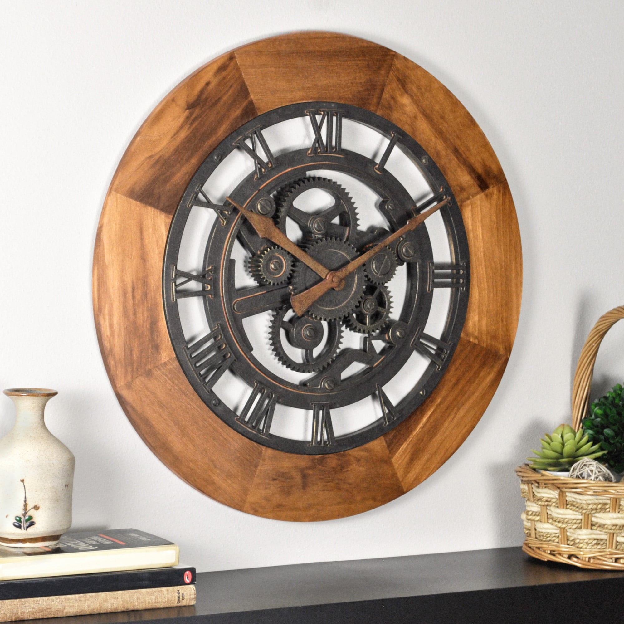 Wooden Gear Wall Clocks