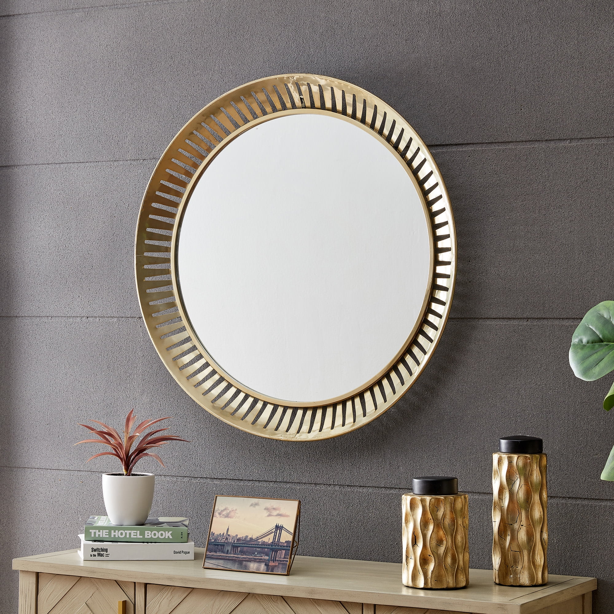 FirsTime & Co.® Cleo Chic Round Mirror, Modern, Round, 35.5 x 3 x 35.5