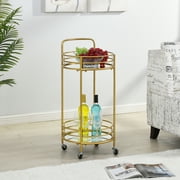 FirsTime & Co. Gold Joliet Mirrored Bar Cart, Industrial, Metal, 16 x 16 x 33.5 in