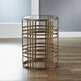 thumbnail image 1 of FirsTime & Co. Gold Woven End Table, Modern, Painted, Round, Metal, 16.5 x 16.5 x 22 in, 1 of 6