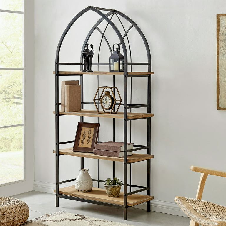 FirsTime & Co. Natural Ridgeway Arch Bookcase, Farmhouse, Rustic,  Arched,Wood, 31.5 x 13 x 64 in 
