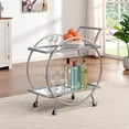 thumbnail image 1 of FirsTime & Co. Silver Odessa Mirrored Bar Cart, Glam, Metal, 27.5 x 14 x 33 in, 1 of 8