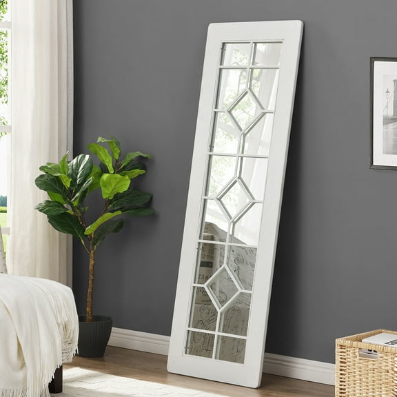 FirsTime & Co. White Esmeralda Standing Mirror, Farmhouse, Rectangular, 20 x 0.75 x 60 in