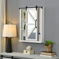 thumbnail image 1 of FirsTime & Co. White Winona Barn Door Mirrored Cabinet, Farmhouse, Square, 21 x 5.5 x 28 in, 1 of 6