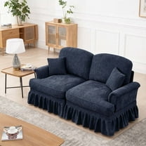 Firscook 76” Chenille Loveseat Sofa, Oversized Couch for Living Room, Blue