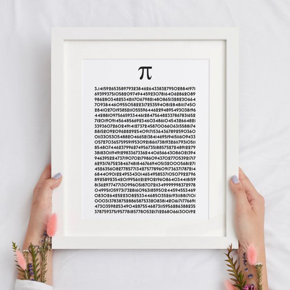 First 1000 Digits of Pi Printable Fun Math Poster, Fun Math Classroom Decor for High School and Middle School Teacherso, Unframed Paper Poster 8x10in