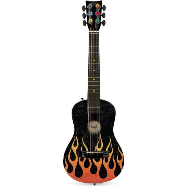 First Act Discovery Acoustic Guitar Flames FG4054, Black - Walmart.com