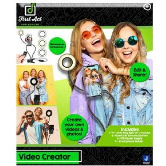 First Act Discovery Influencer Desktop Ring Light Kit Accessory Set