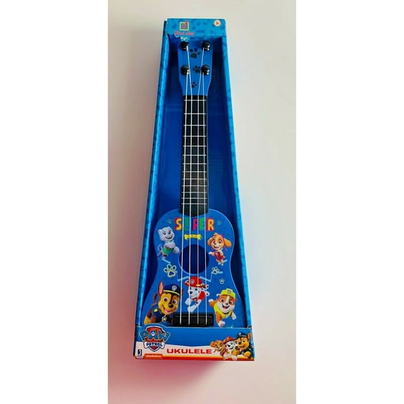 First Act Paw Patrol Toy Ukulele - 16 inch - Ukulele for Beginners, Musical Instruments for Toddlers - Features Chase, Marshall, and Rubble, Blue
