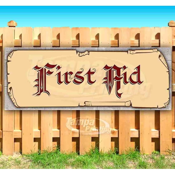 First Aid 13 oz Vinyl Banner With Metal Grommets