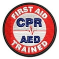 thumbnail image 1 of First Aid AED CPR Trained Applique Multi-Color Embroidered Iron-On Patch - 2.0 Inch Mini, 1 of 5