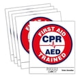 thumbnail image 1 of First Aid AED CPR Trained Car Window Bumper Water Bottle Phone Tablet Laptop Waterproof Vinyl Decal Sticker Set 5-Pack - Gloss Finish - 2.0", 1 of 7