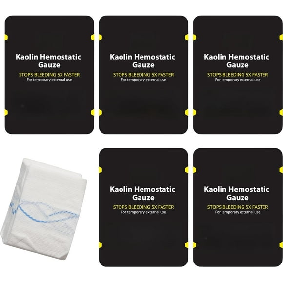 First Aid Advanced Quick Clotting Combat Gauze - Flexible Hemostatic Gauze - Stop The Bleed kit Faster Wound Packing Gauze with Quick Clotting Medical Gauze - Survival Kit Supplies - 3" x 12.5'