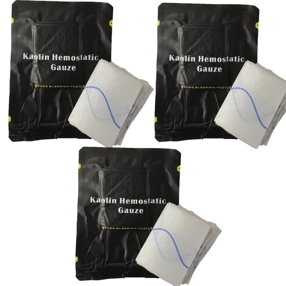 First Aid Advanced Quick Clotting Combat Hemostatic Gauze - to Stop The Bleed kit Faster, Survival Kit Supplies - 3" x 12.5' (3 Packs)