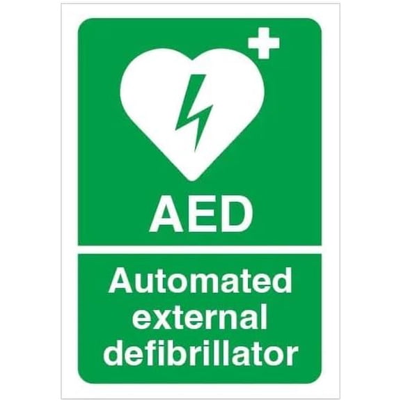 First Aid Aed Defibrillator Sign Metal Sign Decorative Wall Plaque, 12 X 8 inch