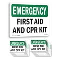 thumbnail image 1 of First Aid And CPR Kit OSHA Emergency Aluminum Sign 10 Inch x 7 Inch - 10 Pack, 1 of 8