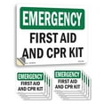 thumbnail image 1 of First Aid And CPR Kit OSHA Emergency Vinyl Decal Label 5 Inch x 3.5 Inch - 10 Pack, 1 of 6