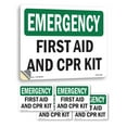 thumbnail image 1 of First Aid And CPR Kit OSHA Emergency Vinyl Decal Label 5 Inch x 3.5 Inch - 5 Pack, 1 of 6