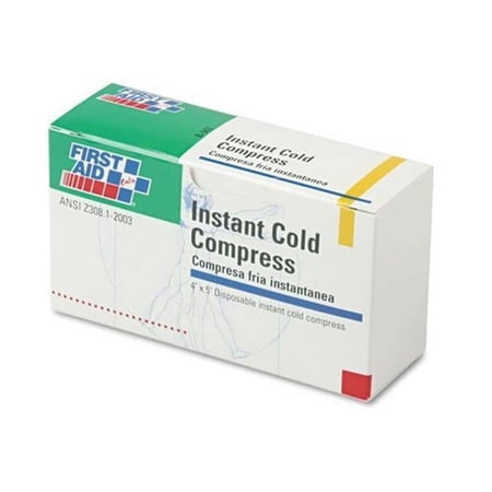First Aid B5035 Instant Cold Compress- 5 Compress Per Pack- 4 in. x 5 in.