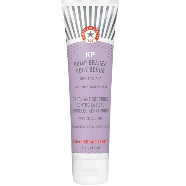 First Aid Beauty KP Bump Eraser Body Scrub Exfoliant for Keratosis Pilaris with 10 AHA 4 oz